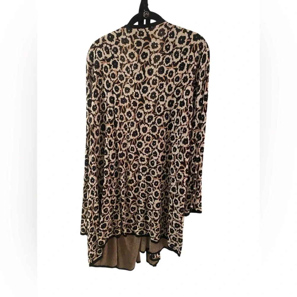 DVF Wrap Women’s Neutral Sweaterknit Poppy Animal Print Tunic Cardigan Dress 3X